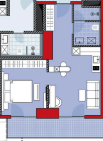 2-room, 58.3 m²
