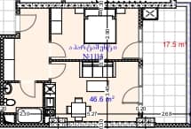 1-room, 64.1 m²