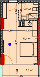 Studio, 33.5 m²