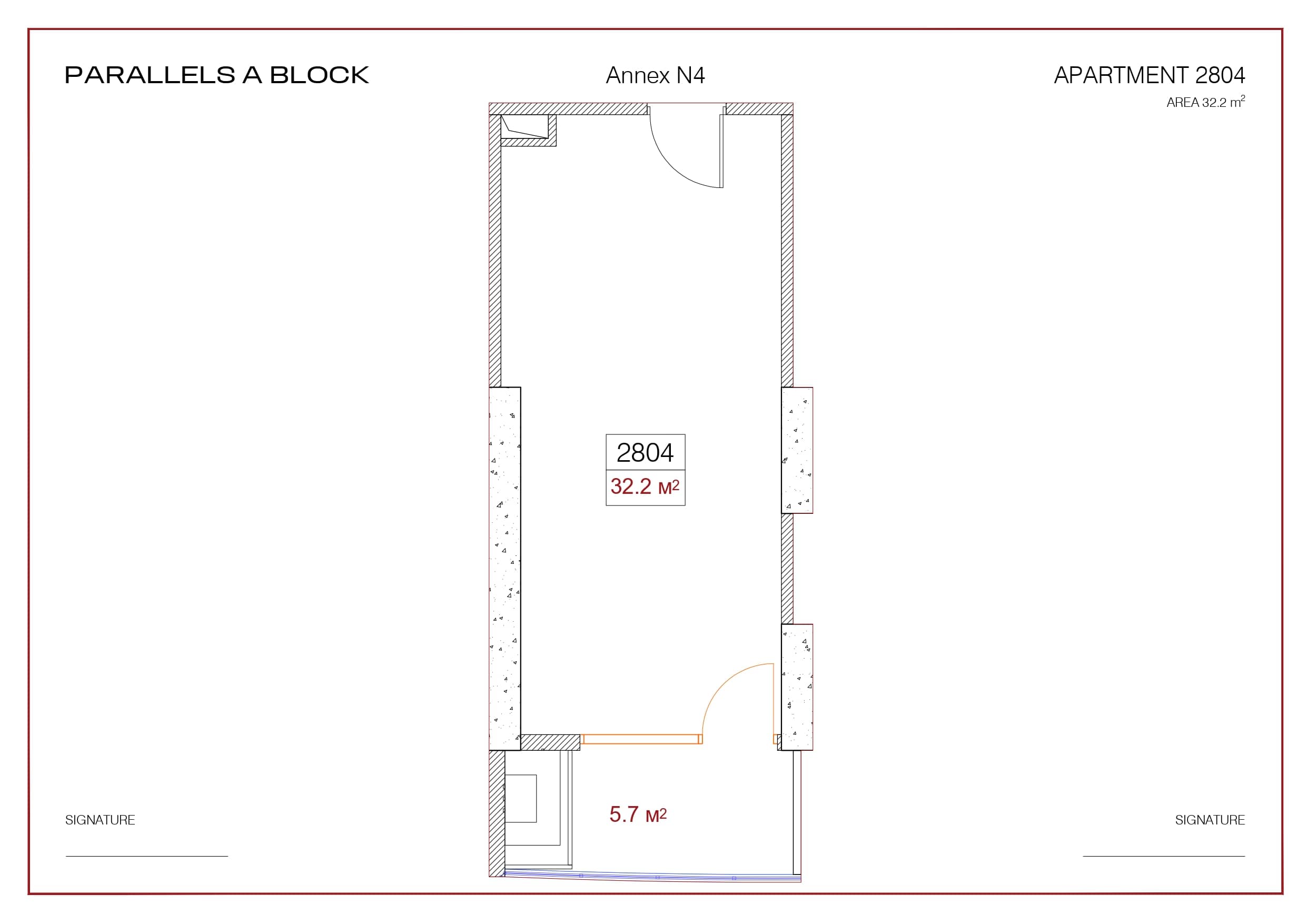 Студия, 32.2 м²