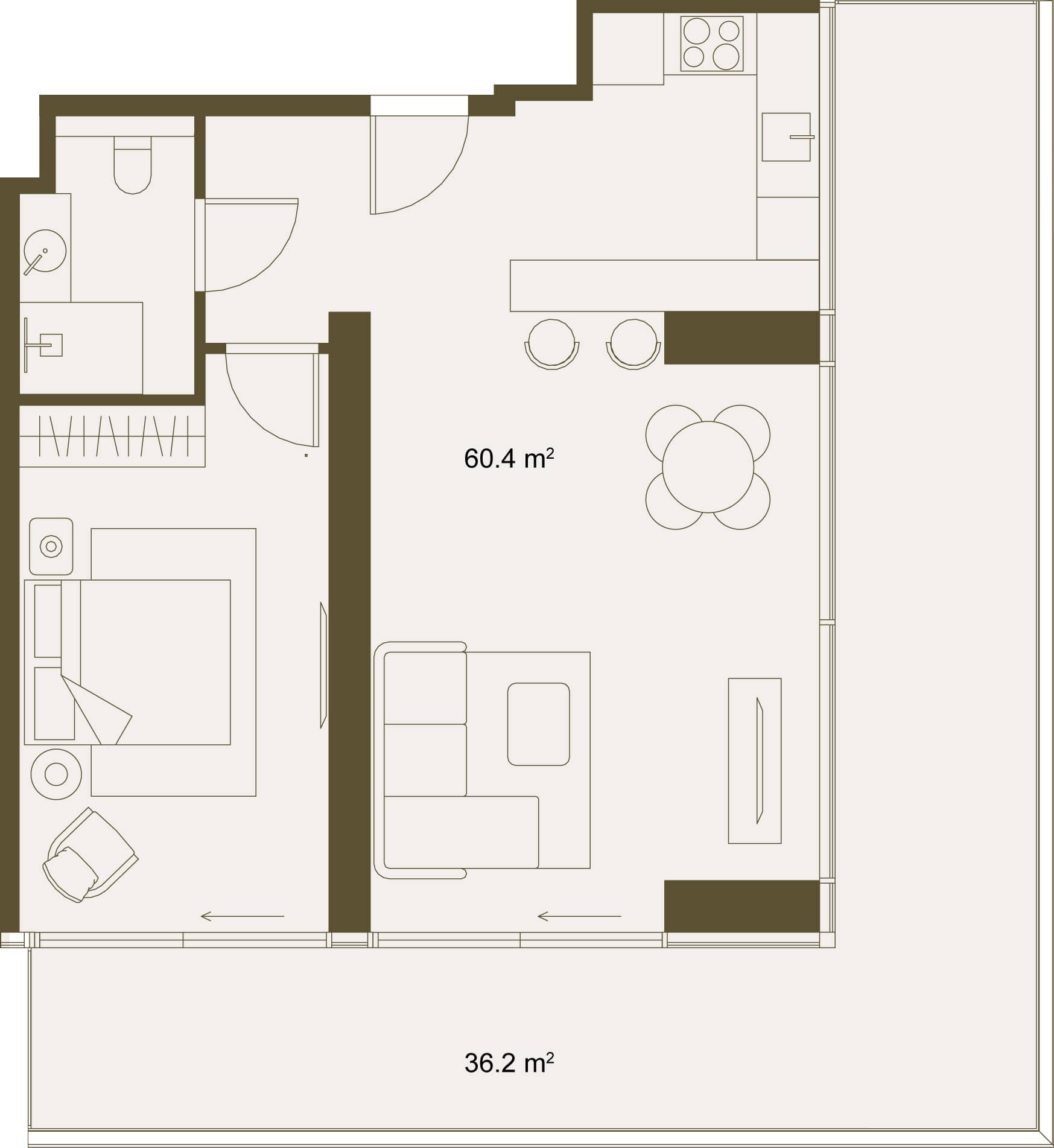 1-комн., 94.4 м²
