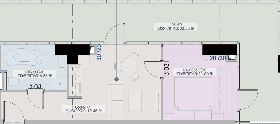 1-room, 70.7 m²