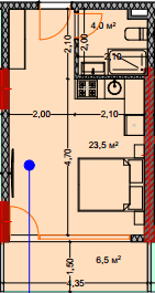 单间, 35.1 m²