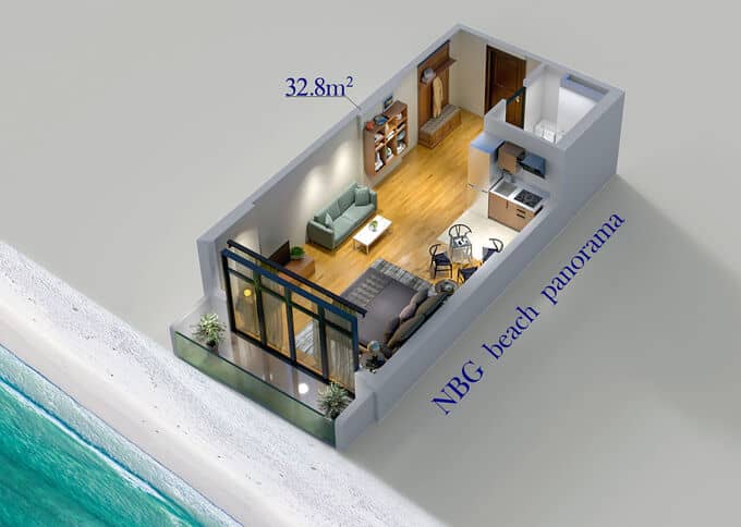 სტუდიო, 28.6 მ²