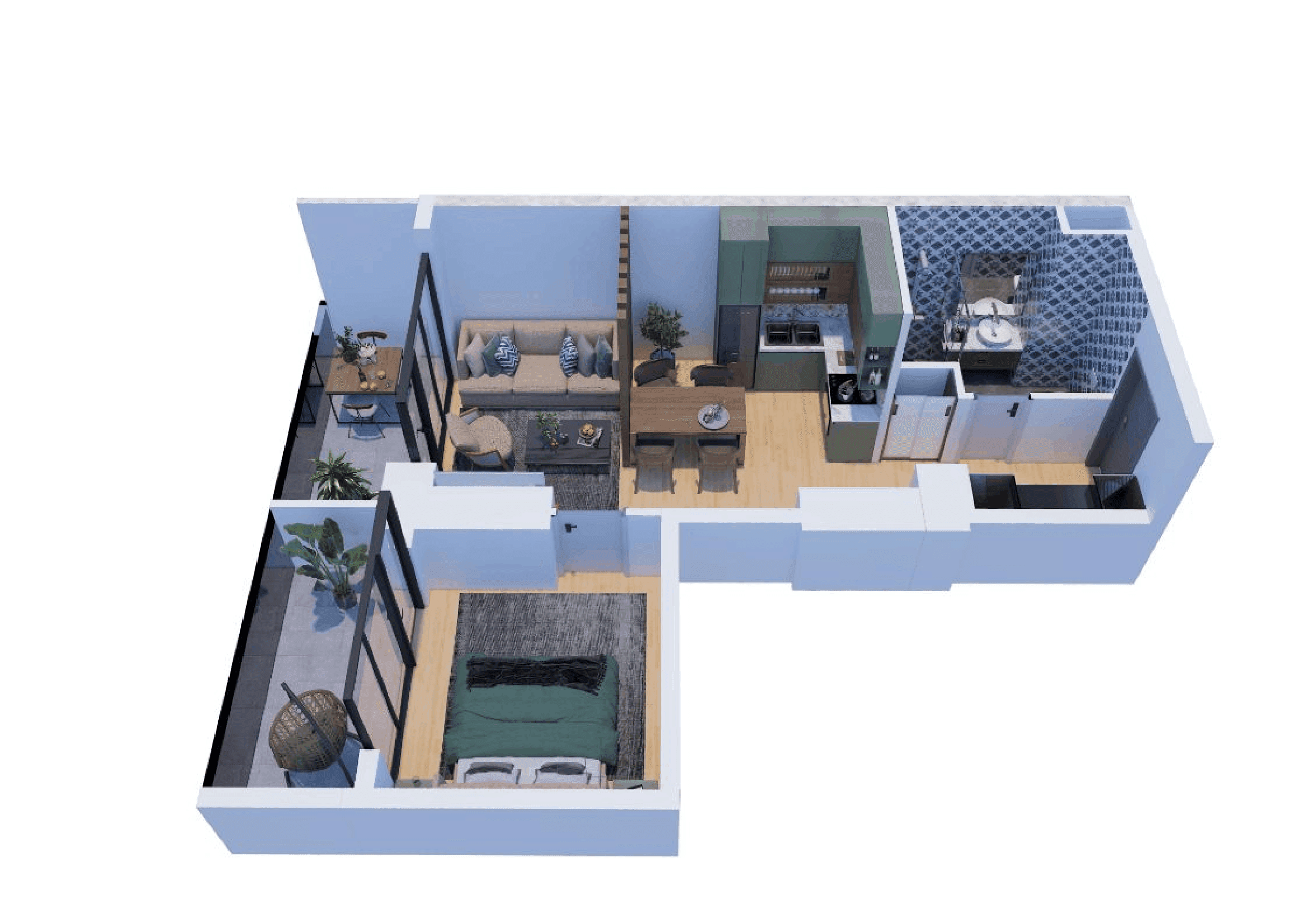 2-room, 49 m²