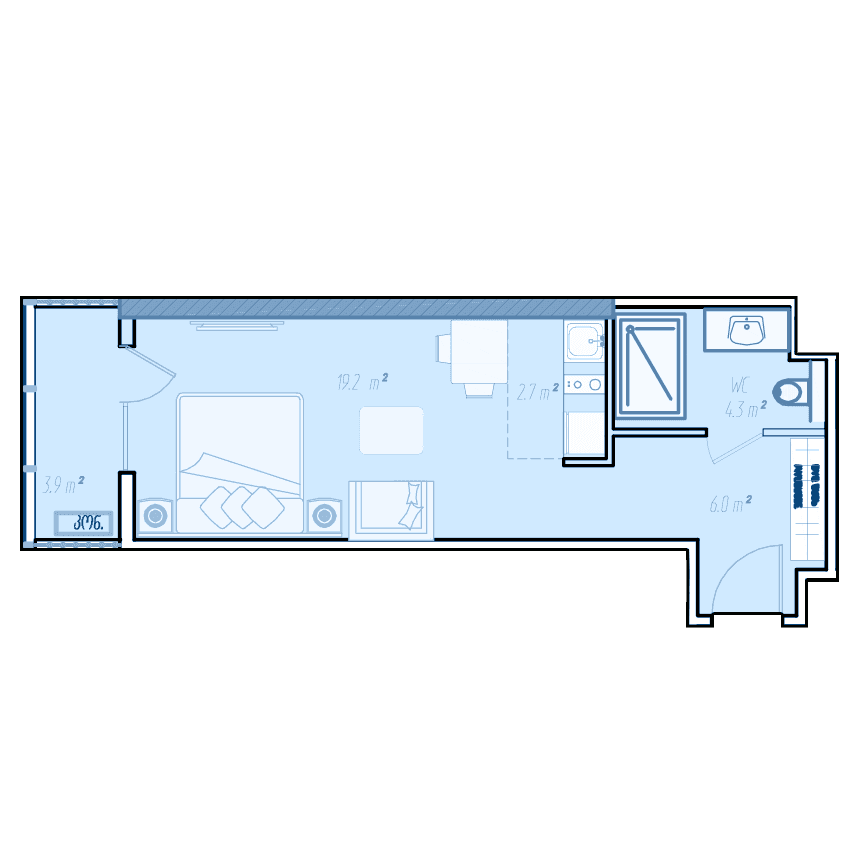 Студия, 37 м²