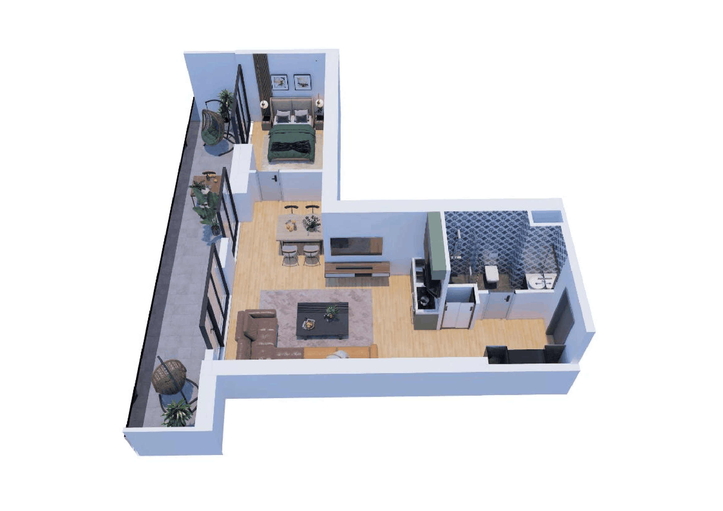 2-room, 63.7 m²