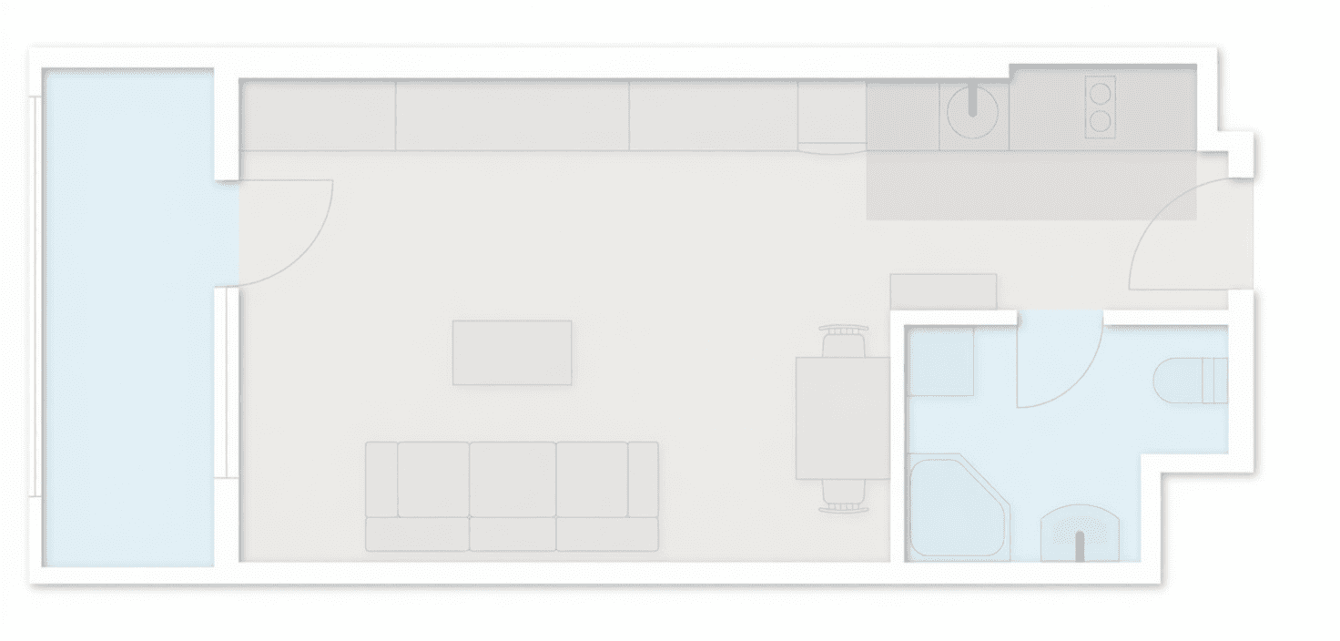Студия, 39.3 м²