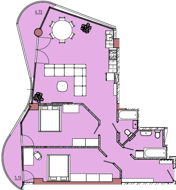 2-комн., 111.2 м²