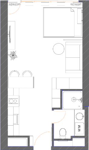 Студия, 34.9 м²