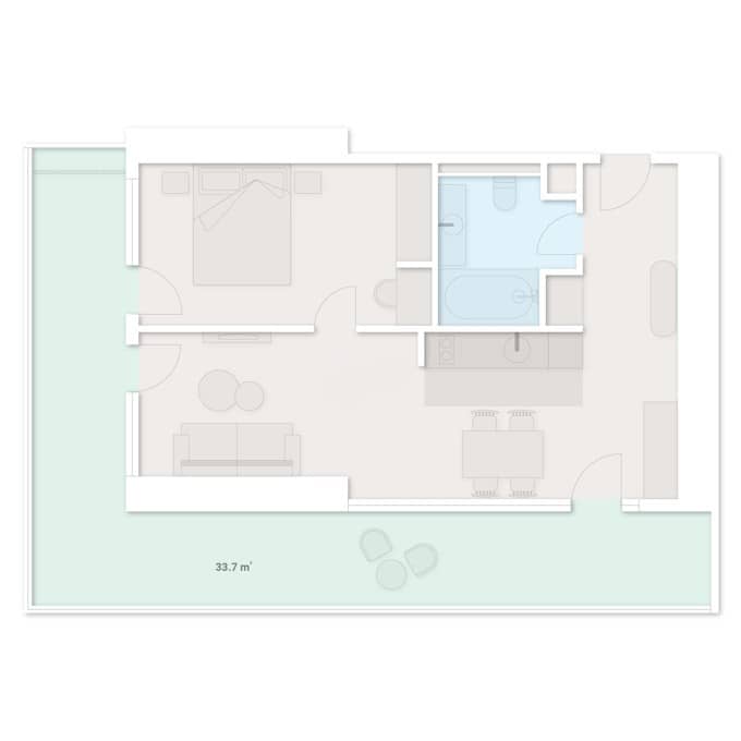 1-комн., 88.7 м²