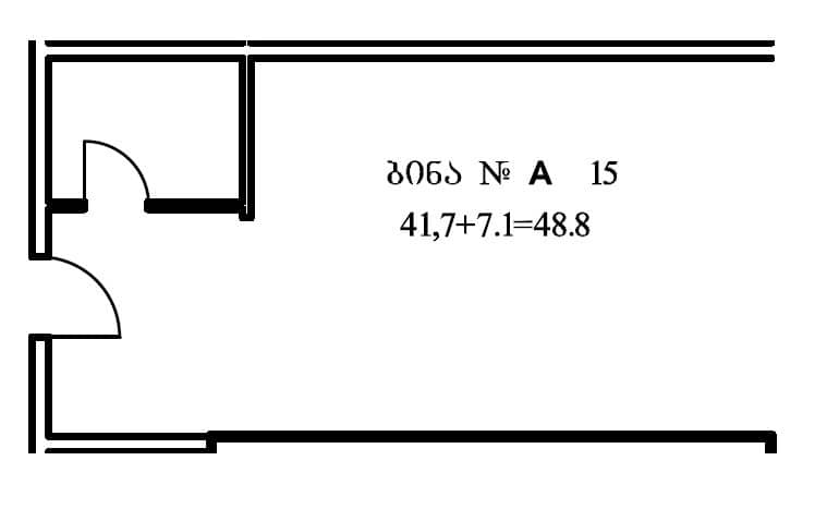 Студия, 48.8 м²