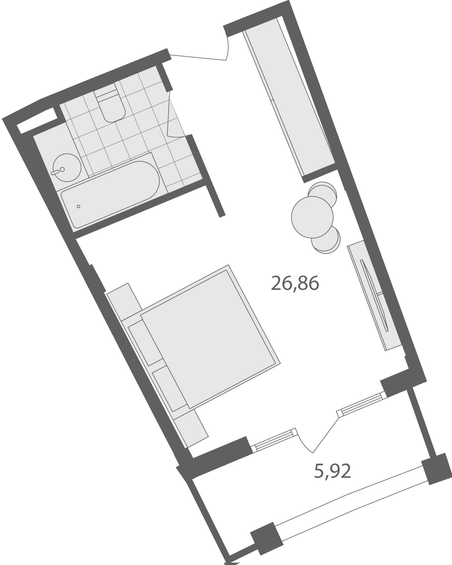 Studio, 32.8 m²