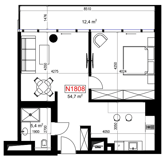 1-комн., 72.5 м²