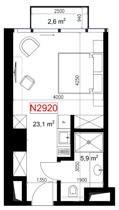 1-комн., 31.6 м²