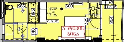 Студия, 37.7 м²