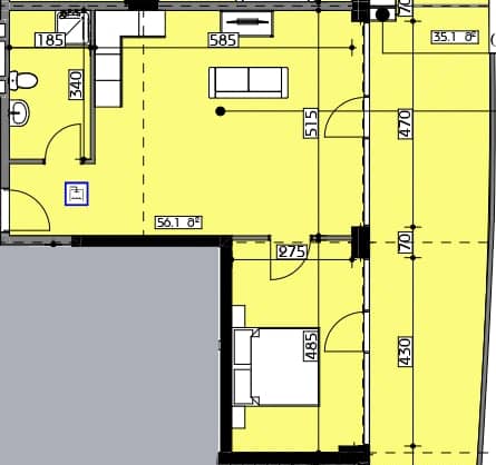 1-room, 91.2 m²