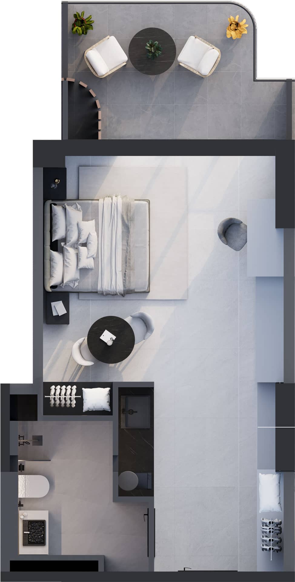 一居室, 45.5 m²