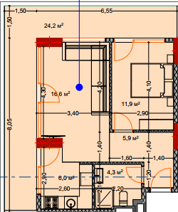 两居室, 72.4 m²