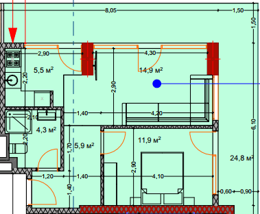 2-комн., 68.7 м²