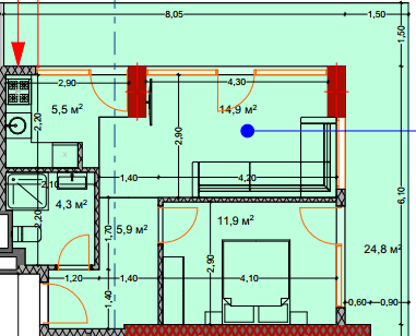 2-комн., 68.7 м²