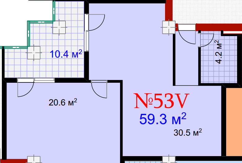 1-room, 69.7 m²