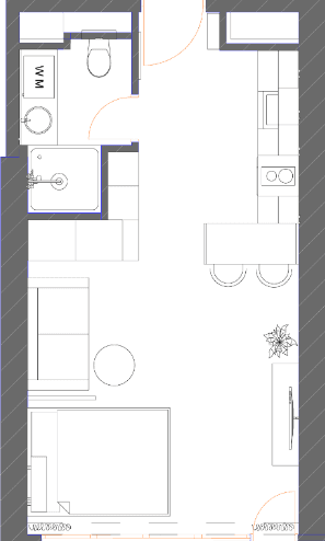 单间, 33.3 m²