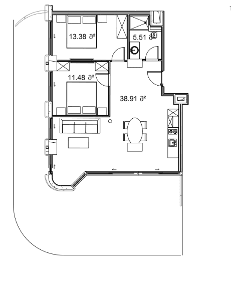 两居室, 133.8 m²