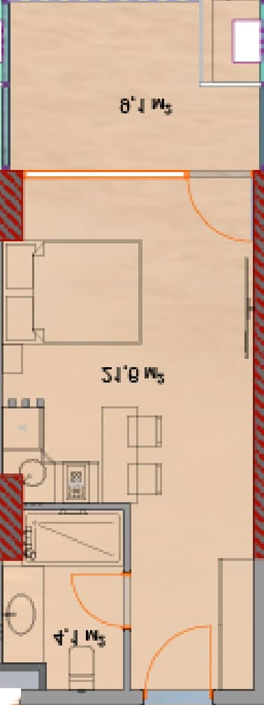 Студия, 35.6 м²