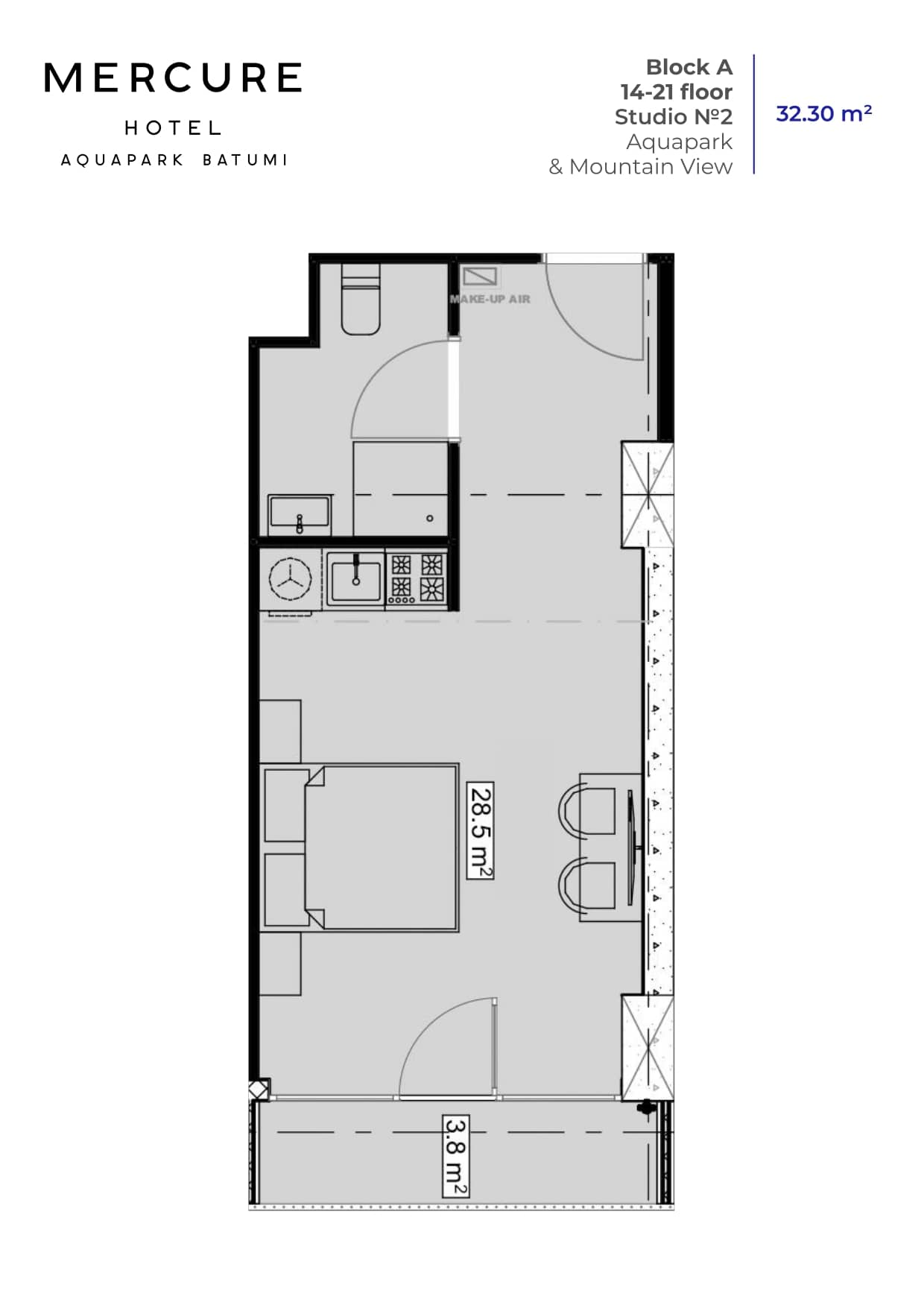 Студия, 32.3 м²