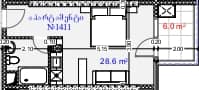 Студия, 34.6 м²