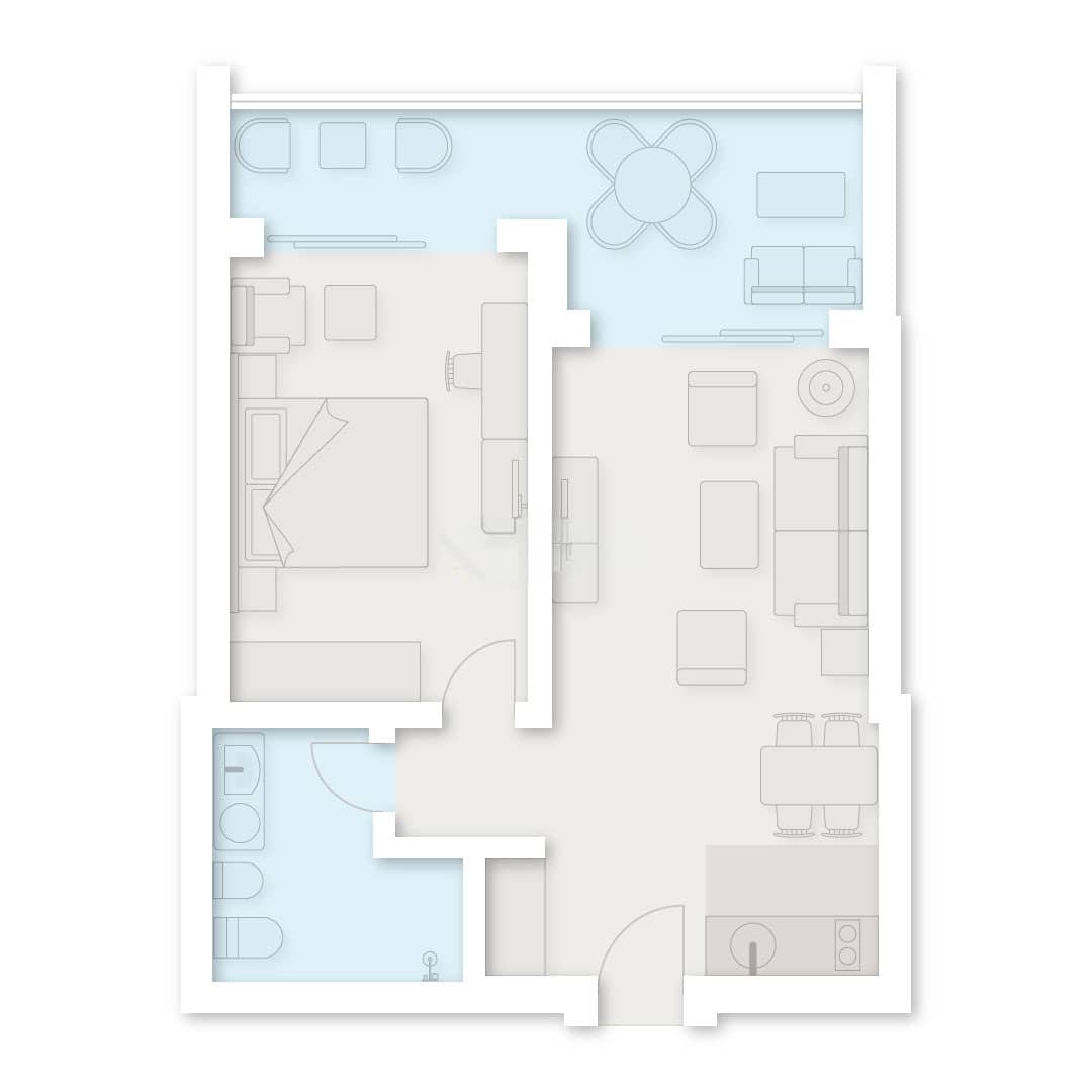 两居室, 65.3 m²