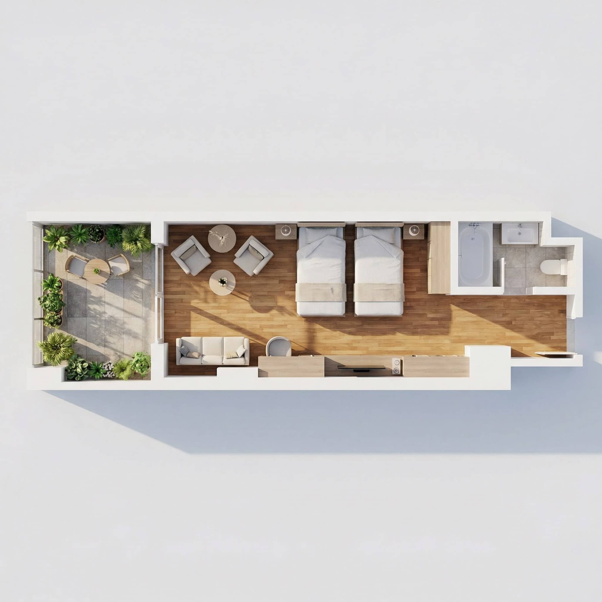 酒店客房, 39.4 m²