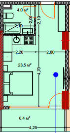 Studio, 35 m²