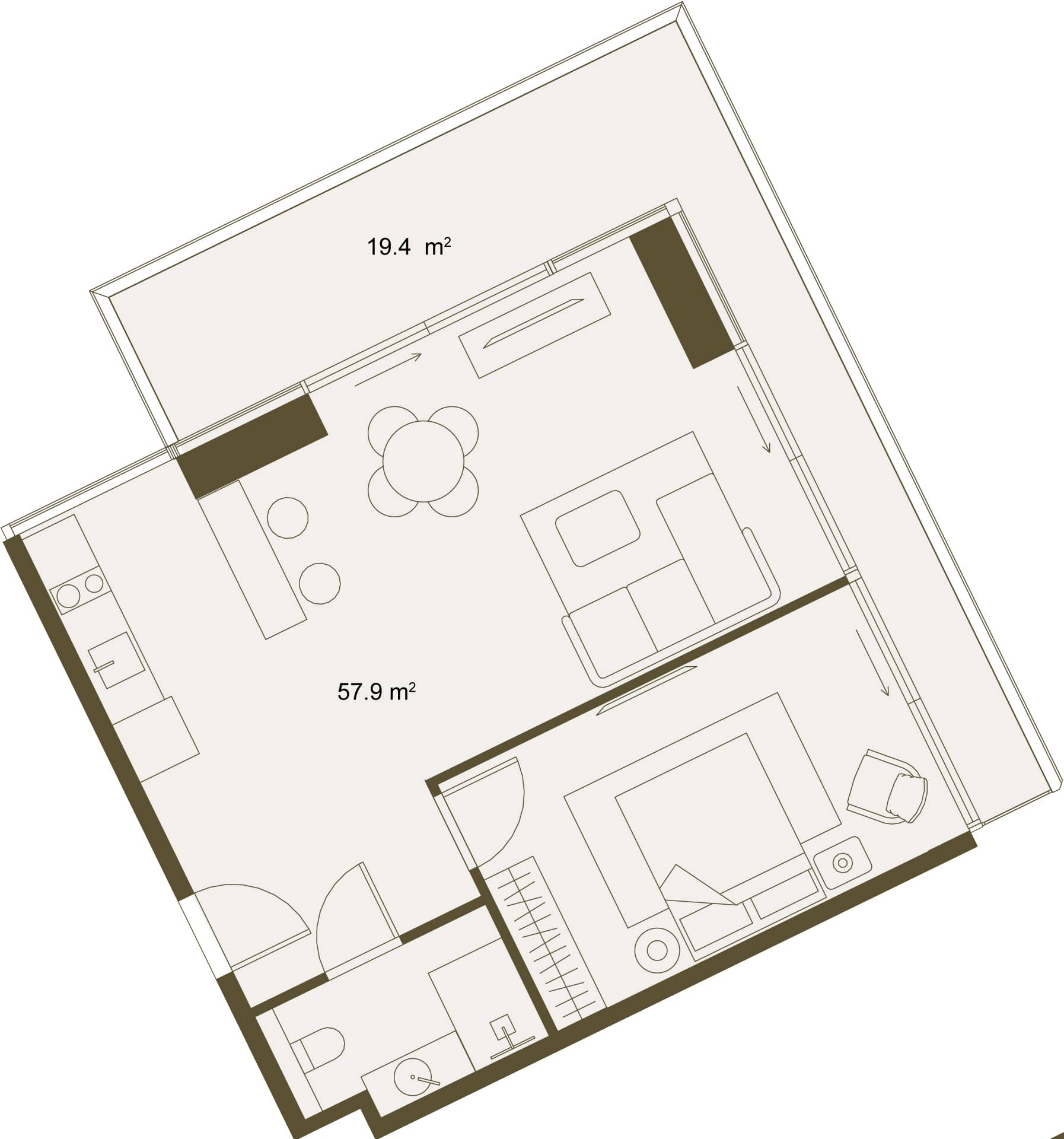 1-комн., 77.6 м²