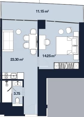 1-комн., 52.5 м²