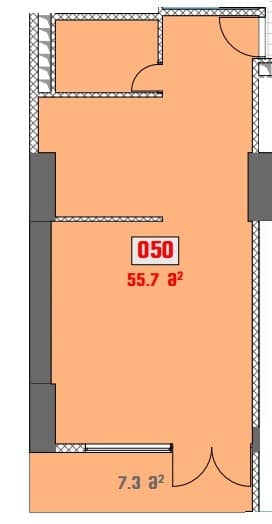 Studio, 55.7 m²