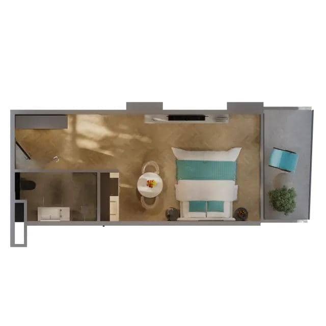 Студия, 33.6 м²