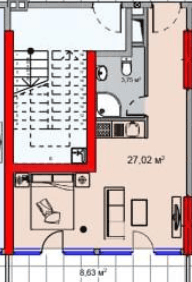 Студия, 40 м²