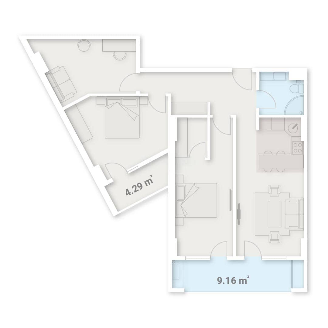 三居室, 94.1 m²