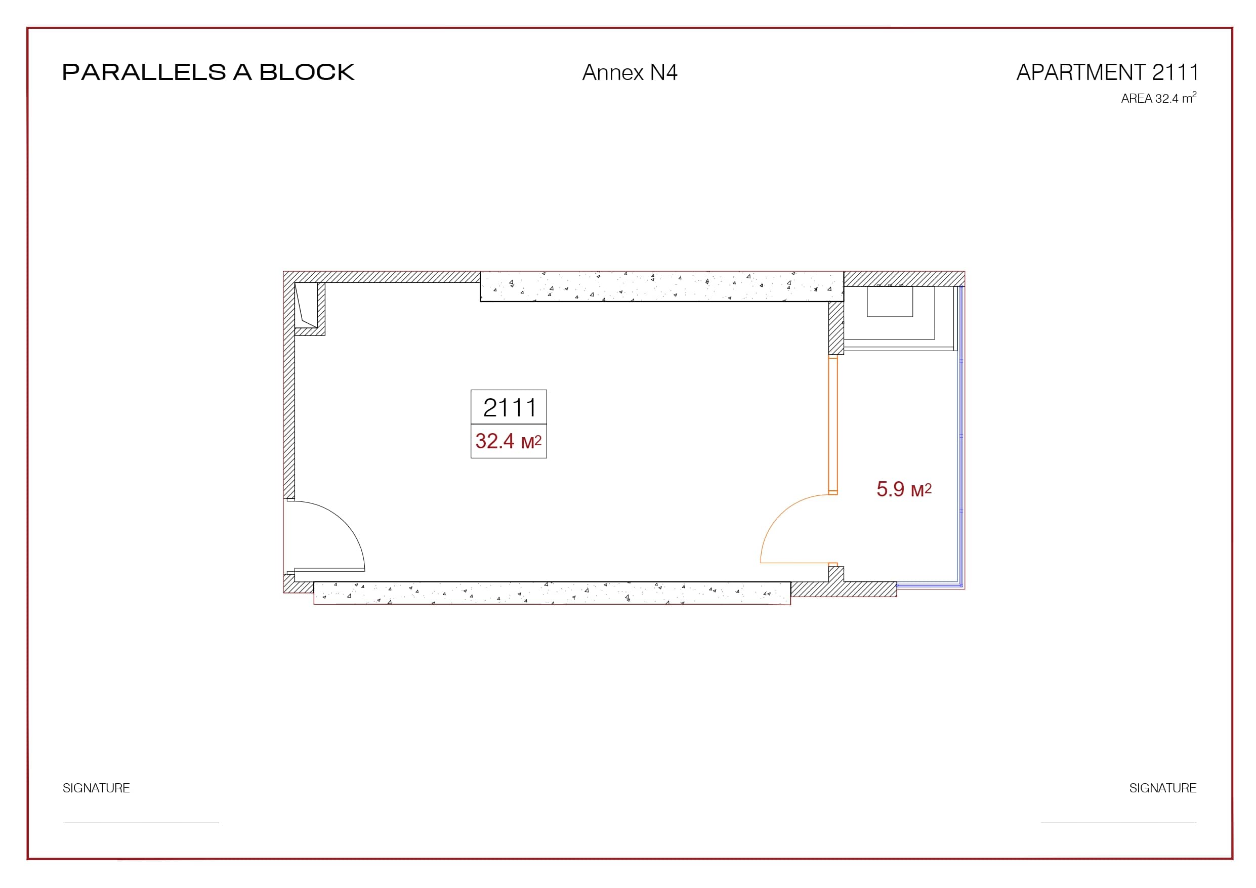 Студия, 32.4 м²