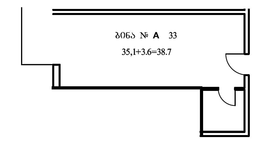 Студия, 38.7 м²