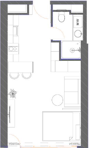 Студия, 39.7 м²