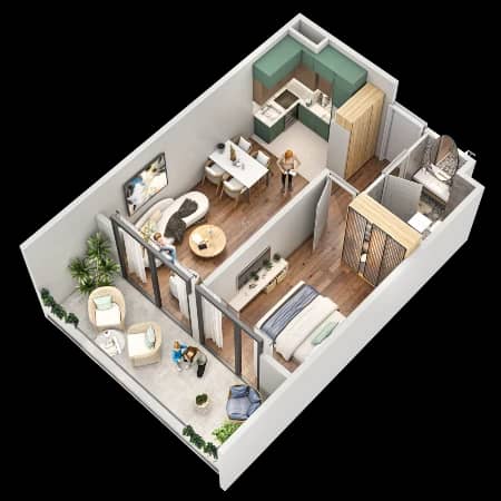 2-комн., 54.5 м²