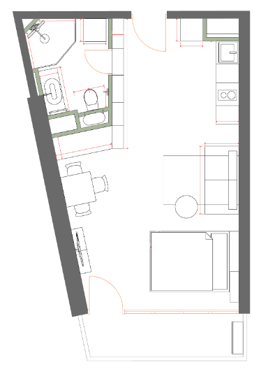 Studio, 40.3 m²
