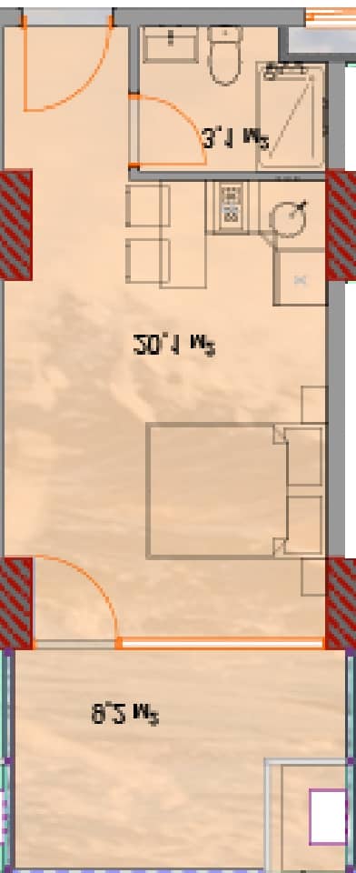 Studio, 33.2 m²