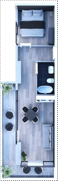 3-room, 58.7 m²
