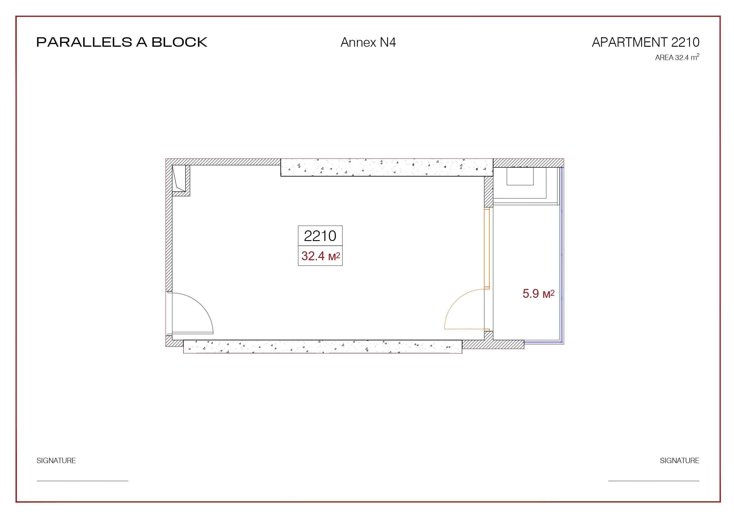 Студия, 32.4 м²