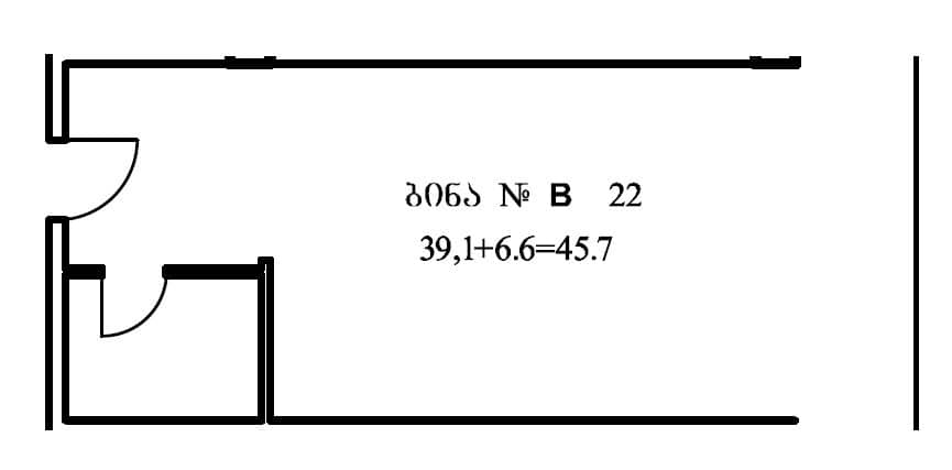 Студия, 45.7 м²