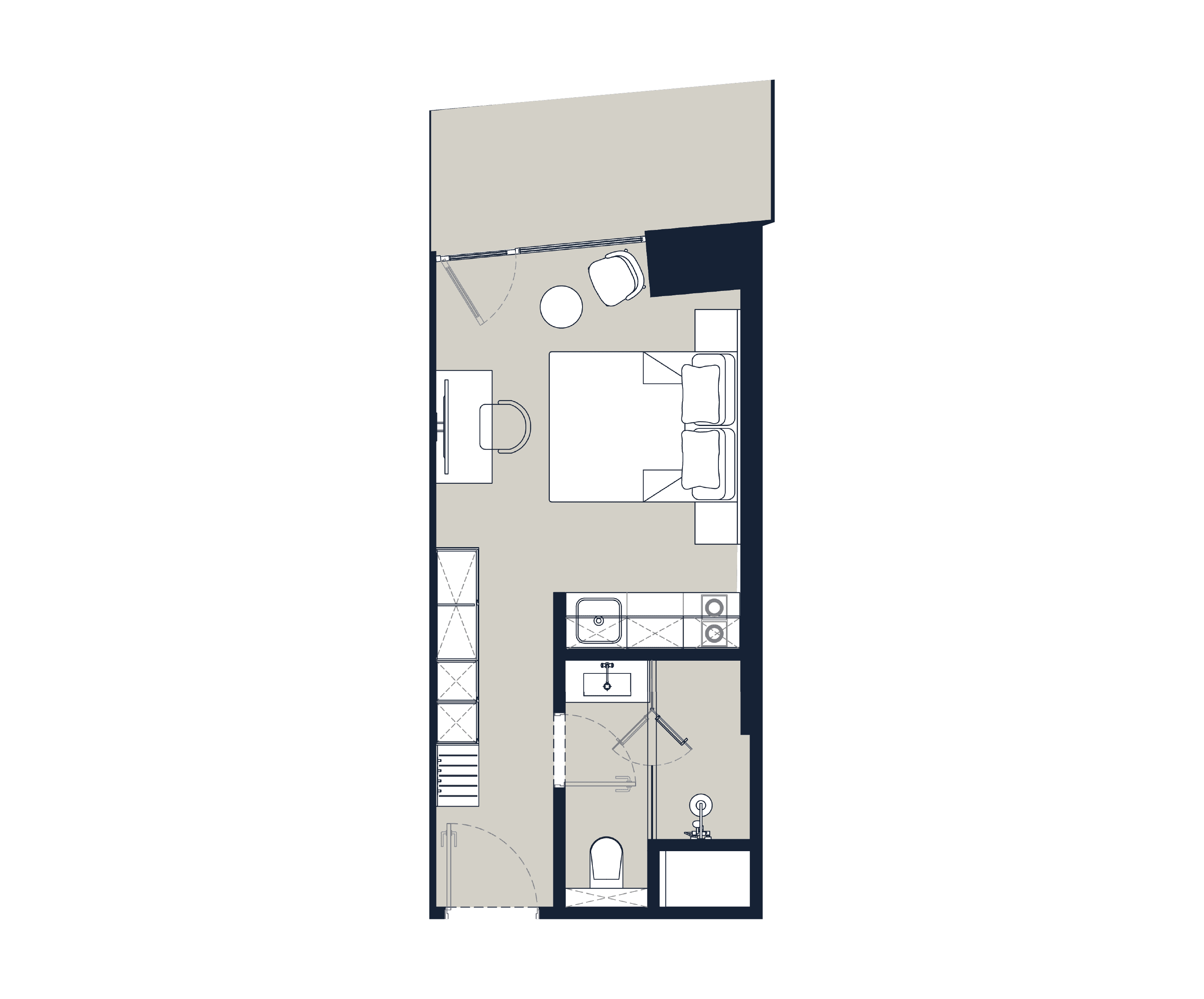 单间, 34.5 m²